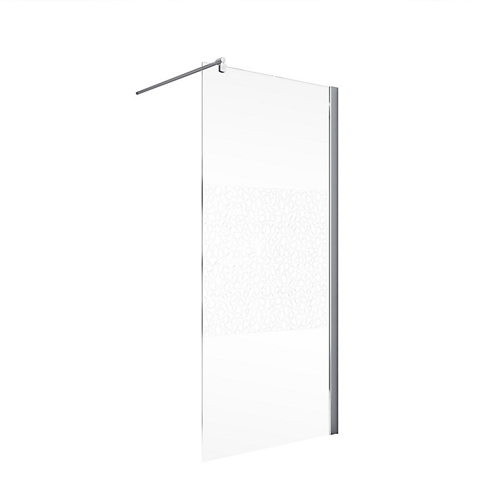 Paroi latérale fixe pour porte de douche pivotante 90 cm NewStyle Schulte, verre transparent anticalcaire Galets chromés