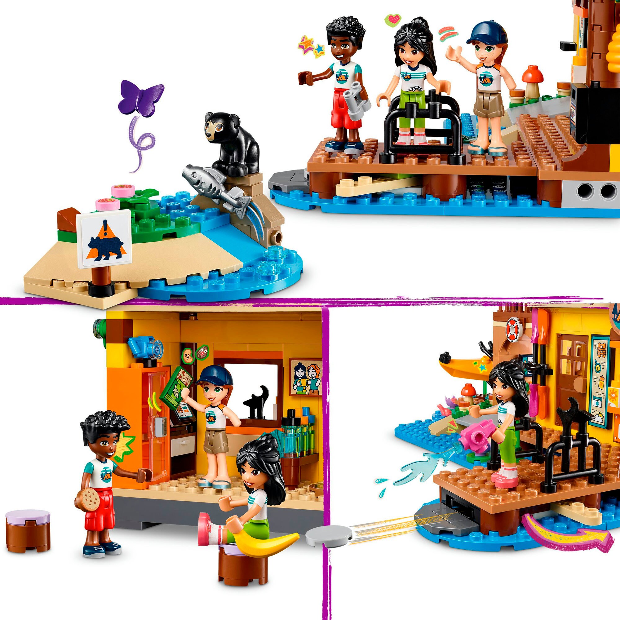 LEGO Konstruktionsspielzeug Friends Abenteuercamp mit Kayak