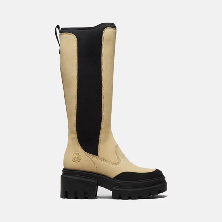 Bota Everleigh Cano Alto Feminina na Cor Bege