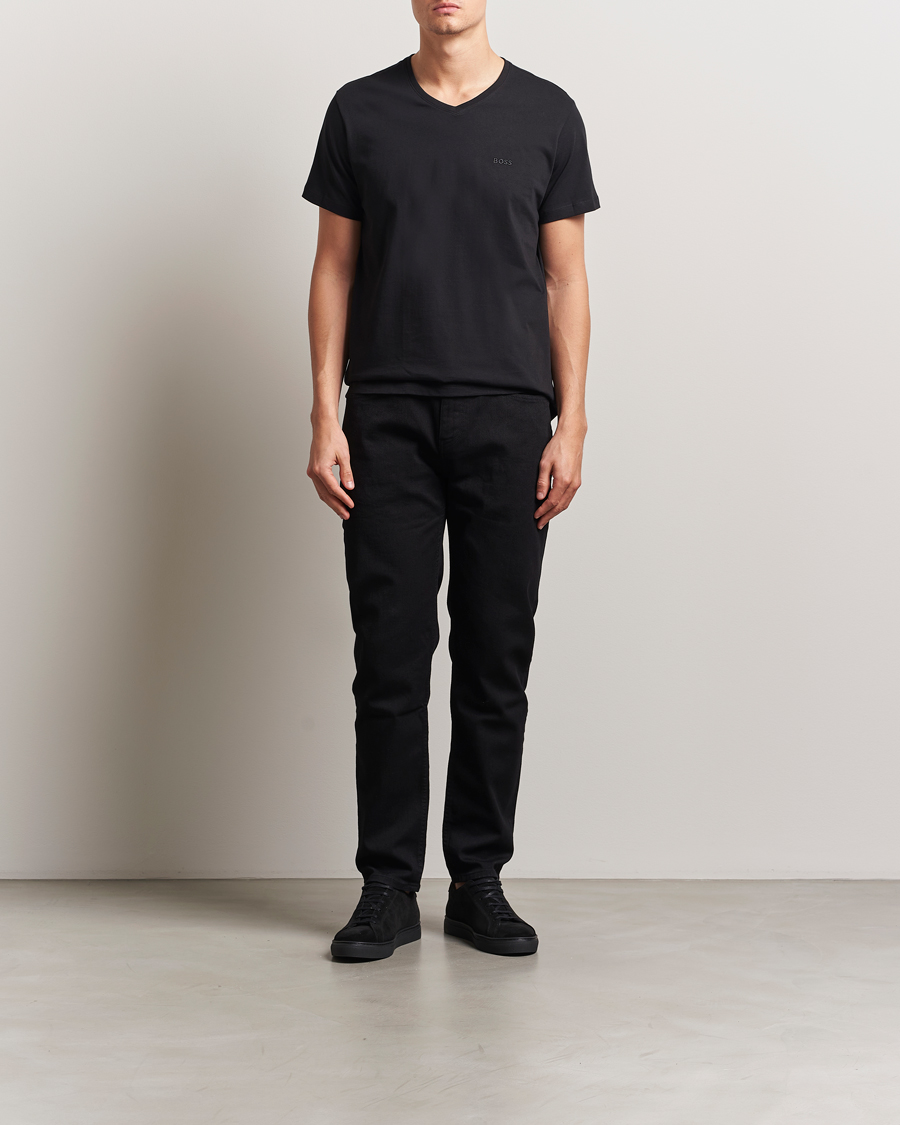 BOSS BLACK 2-Pack Relaxed Fit V-Neck T-Shirt Black