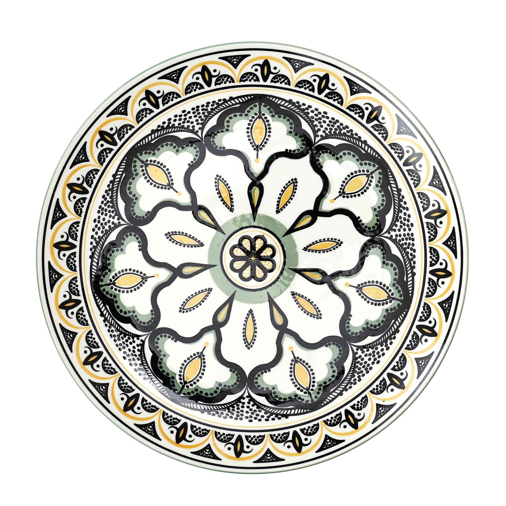 ASSIETTE MANDALA VERT D.26CM