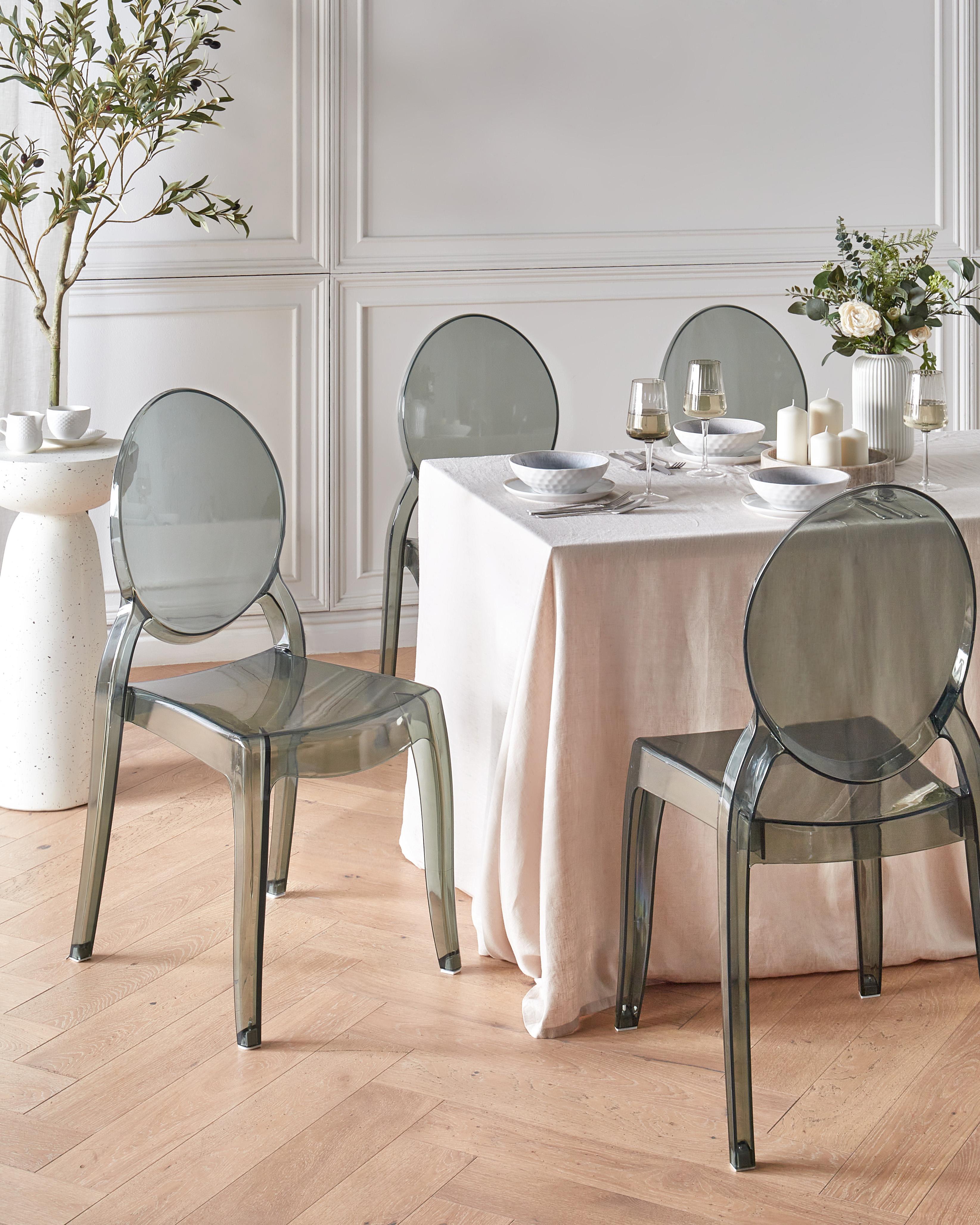 Set van 4 eetkamerstoelen MERTON Zwart