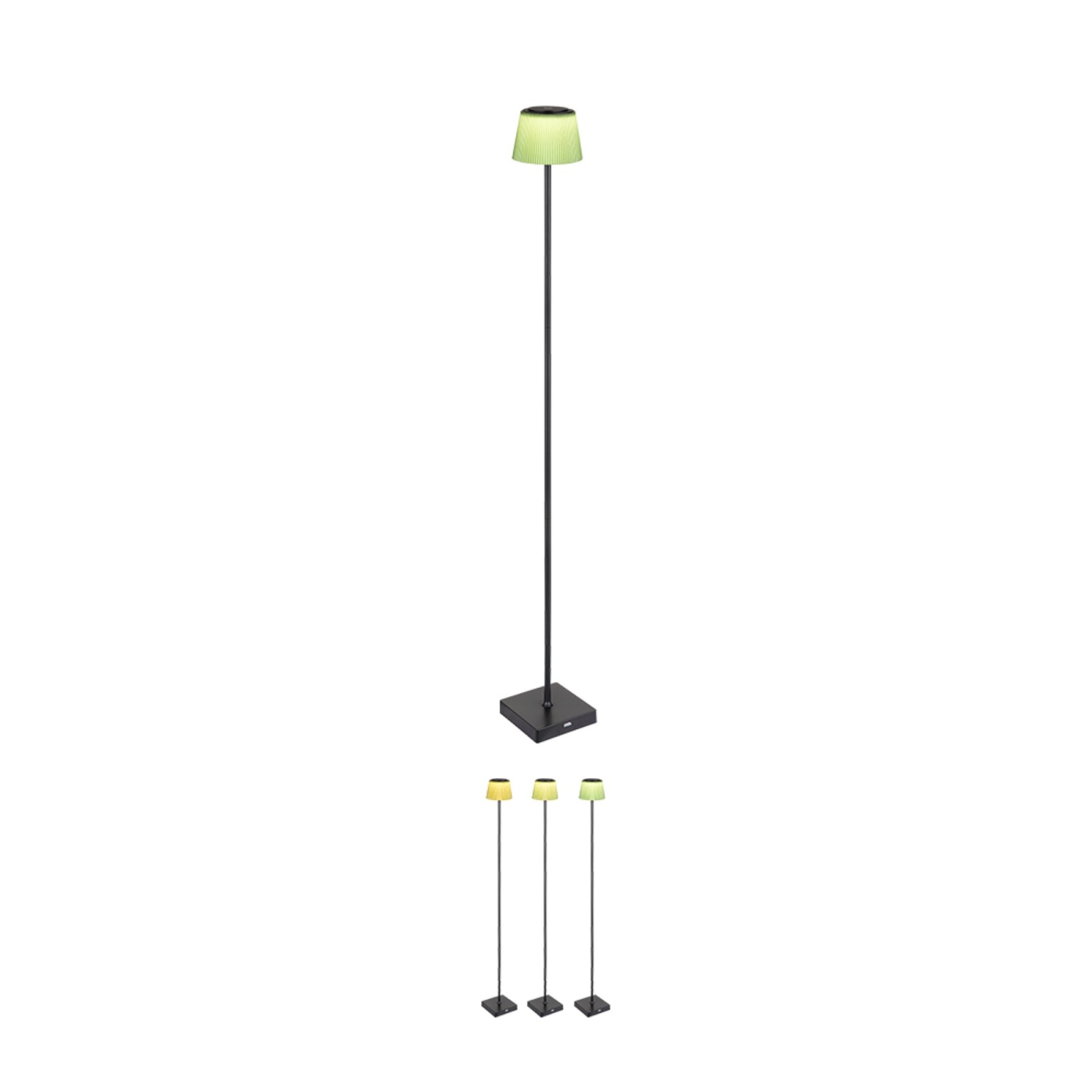 LED-Stehleuchte - schwarz-dunkelgrün - dimmbar - USB-Anschluss