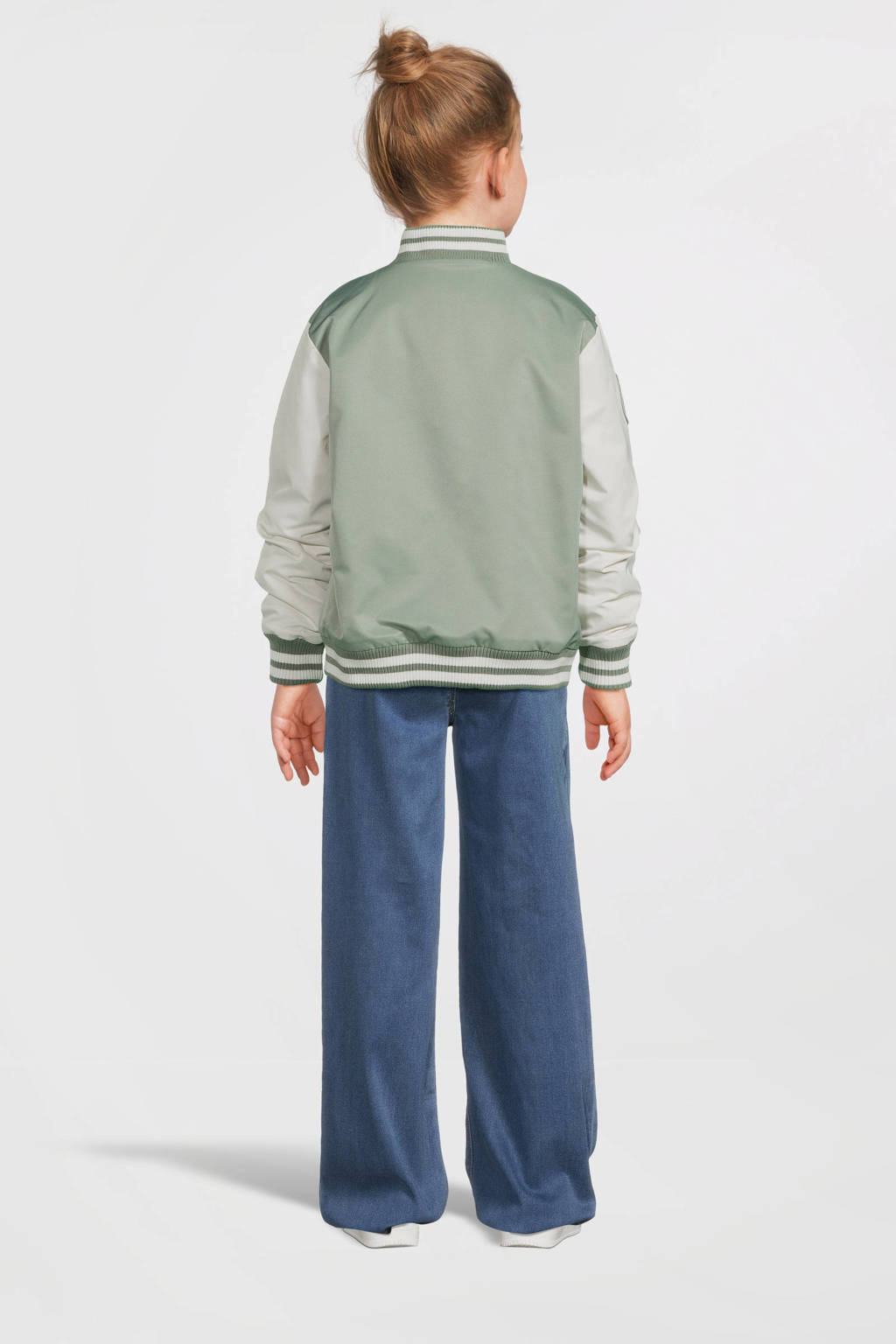 Me & My Monkey baseball jacket Parel met logo lichtgroen