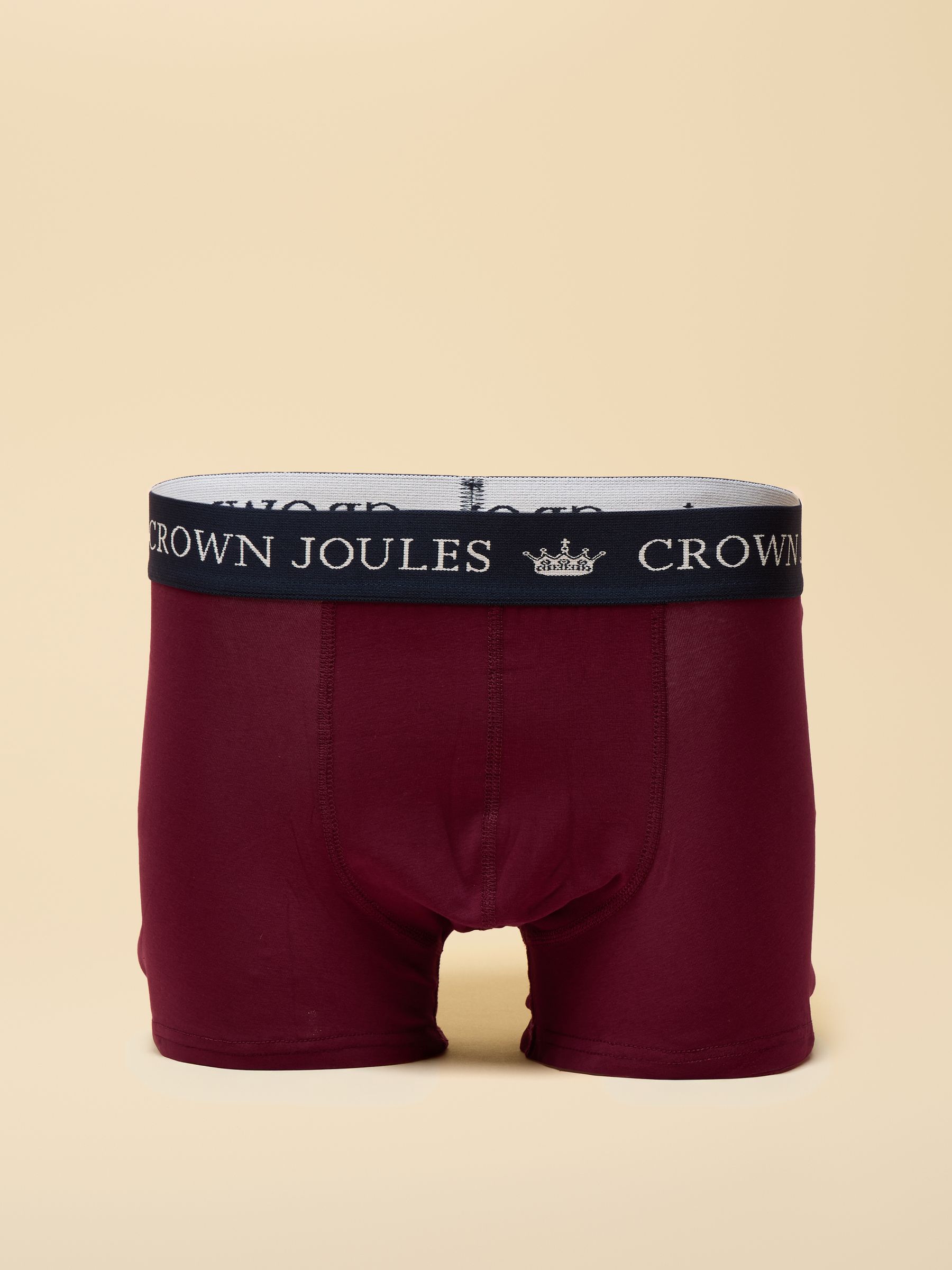 Marineblauw en bordeauxrood - Joules Crown Joules Cotton Jersey Boxer Shorts - Verpakking van 5