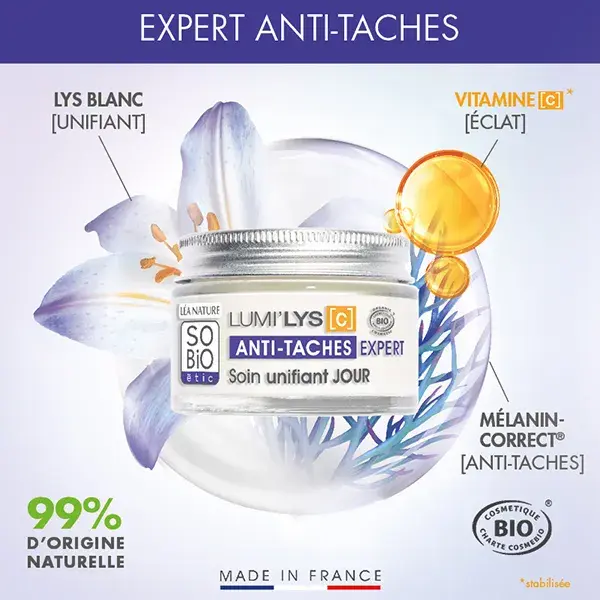 Léa Nature SO BiO étic Lumilys C Creme de Dia Uniformizante Radiância Orgânica Anti-Manchas Escuras 50ml