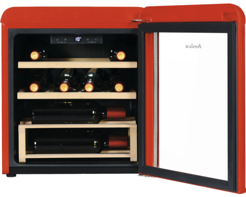 Amica WKR 341 910 R wijnkoeler, afmetingen (B x H x D): 480 x 535 x 505 mm, koelvak: 48 l, rood