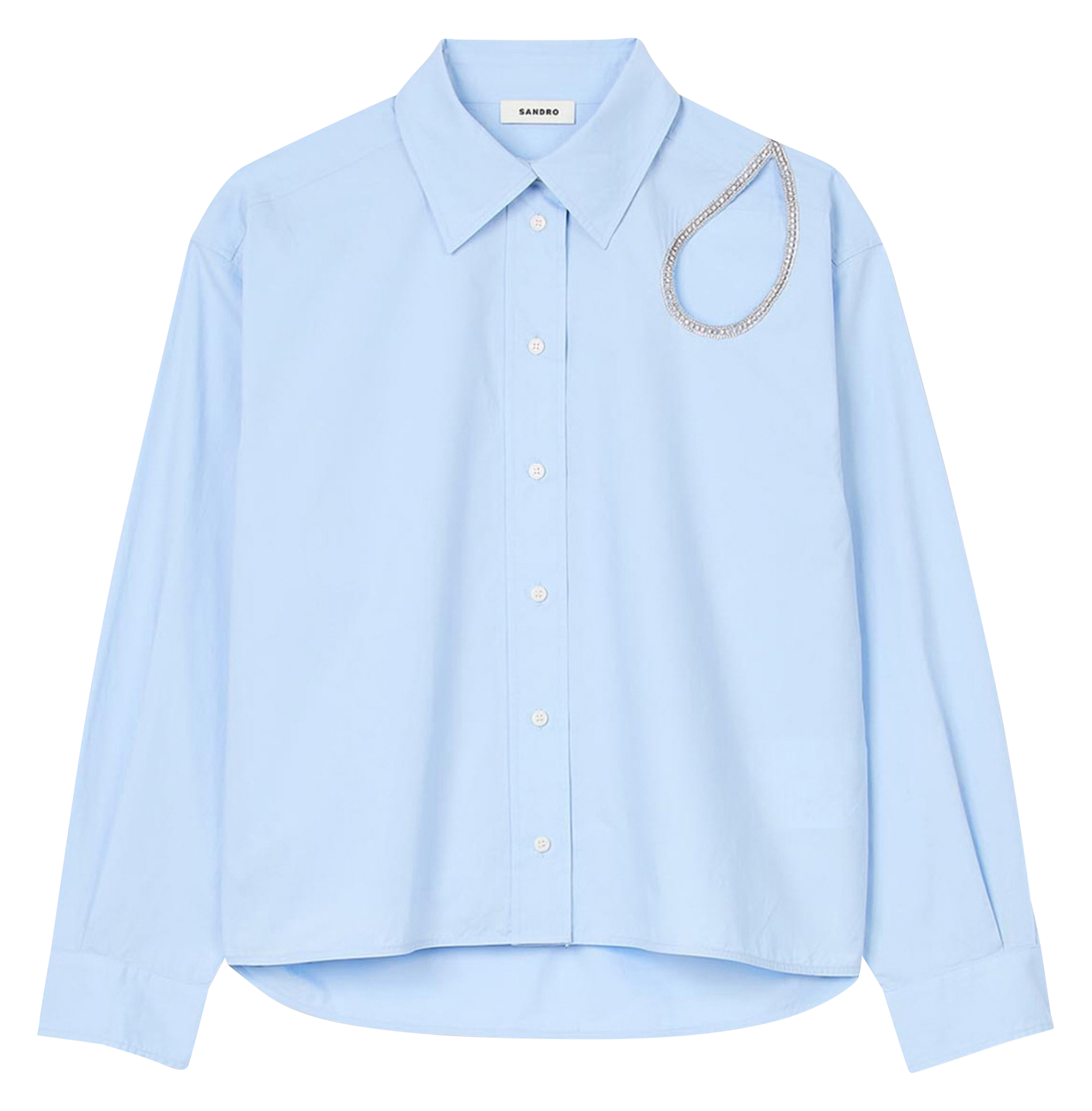 Chemise col classique en coton | Bleu