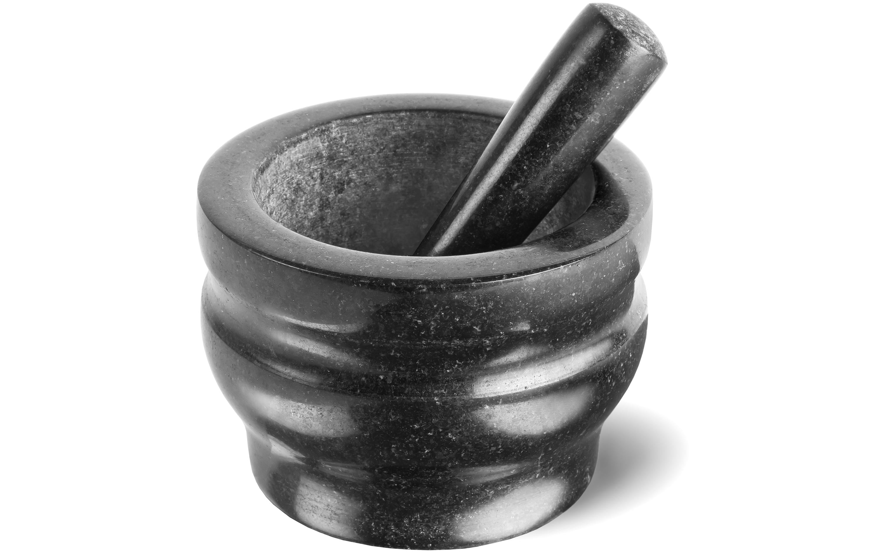 Mörser mit Stössel 14 cm, GranitMörser und Stössel, Schwarz