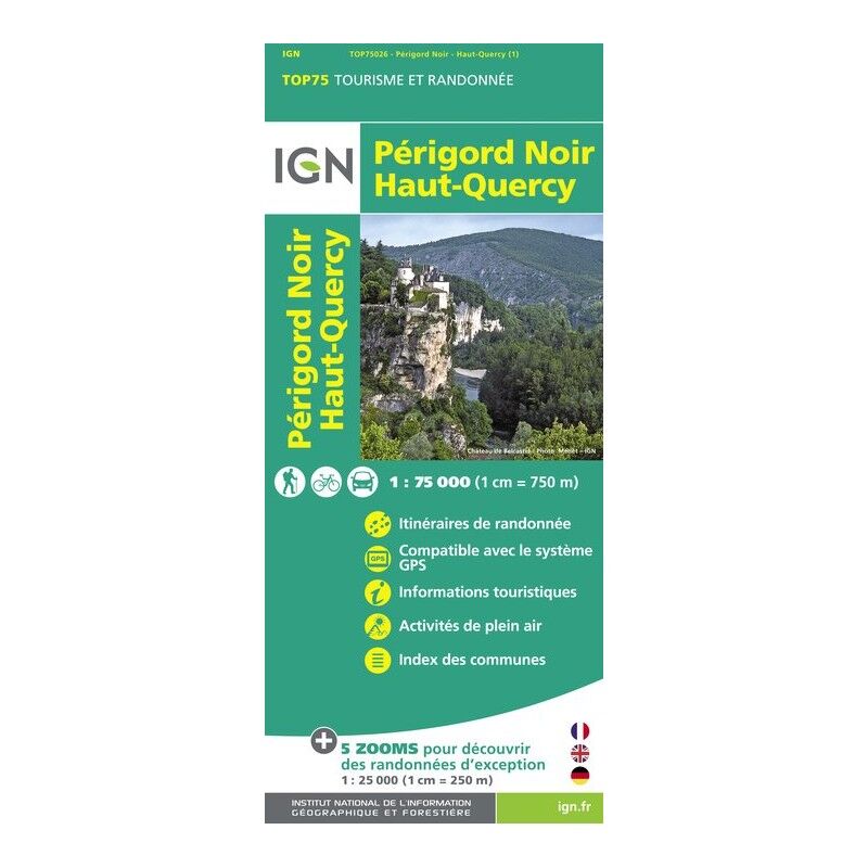 Périgord Noir / Haut Quercy - Carte topographique