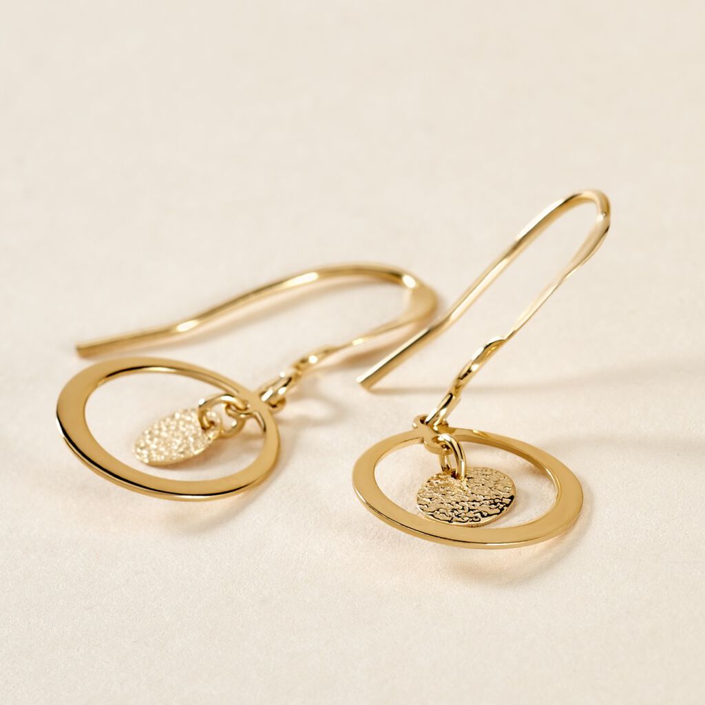 Boucles D'oreilles Pendantes Johnnie Plaqué Or Jaune
