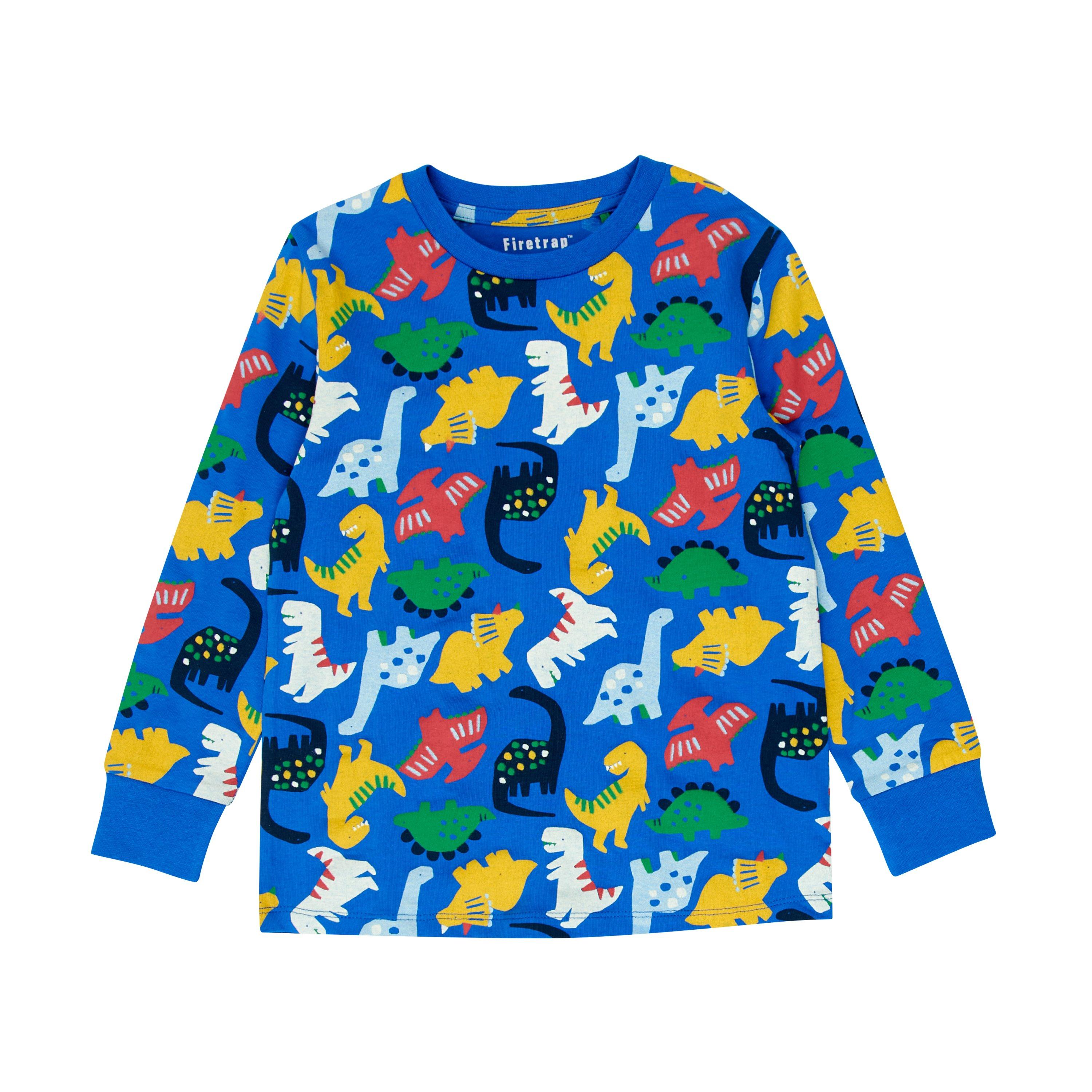 Firetrap Kids Boys 3 Pack Dinosaur Pyjama Set