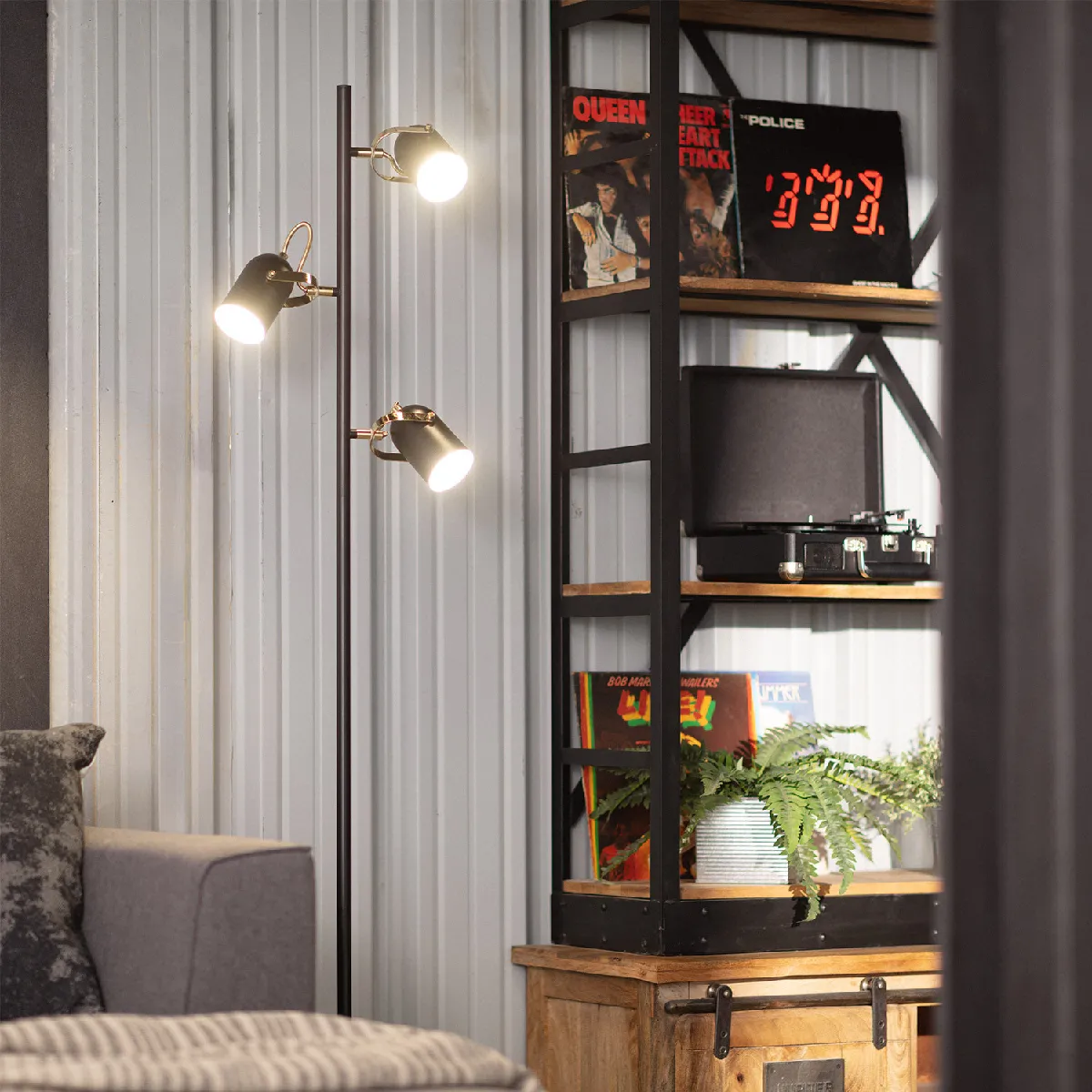Ledkia Lampadaire Cano - Noir