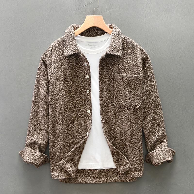 Nataro - Tweed overhemd met lange mouwen en knoopjes