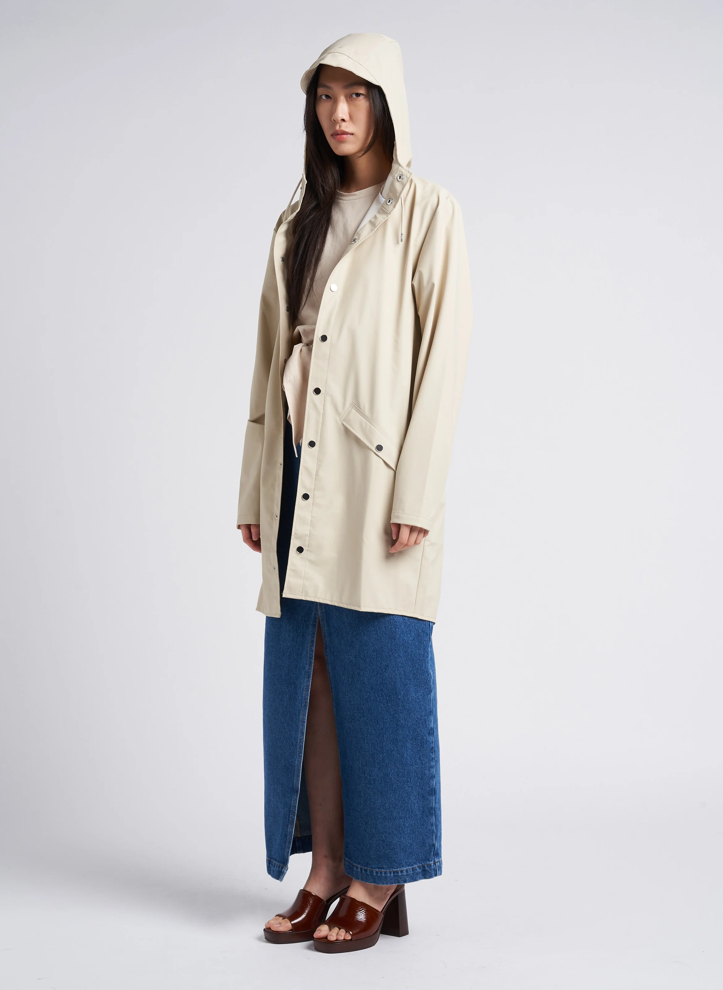 Coupe-vent imperméable à capuche | Beige