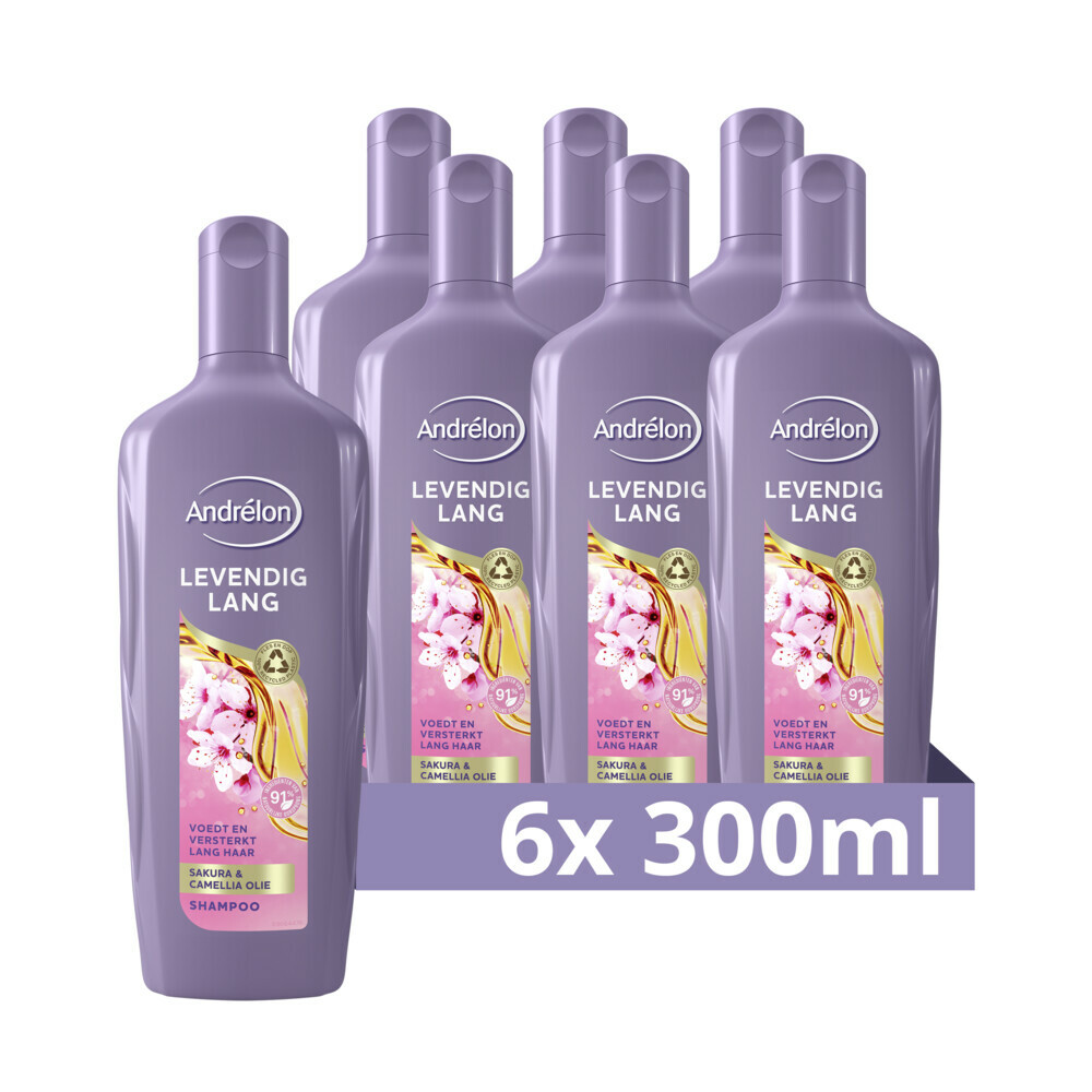 6x Andrelon Shampoo Levendig Lang300 ml