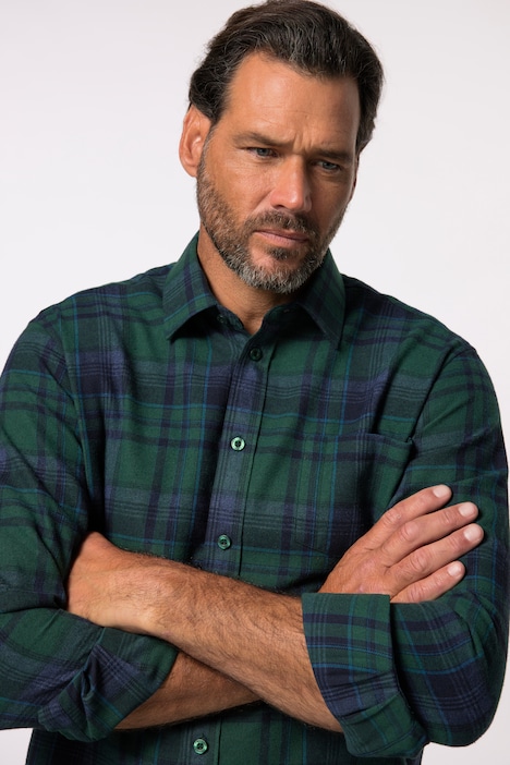 JAY-PI Karo-Flanellhemd, Outdoor, Langarm, Kentkragen, Modern Fit, bis 7 XL