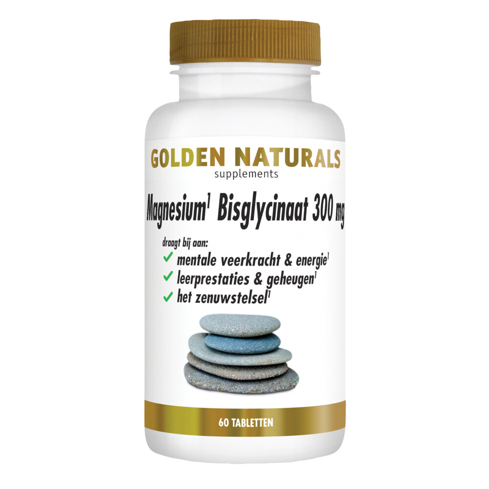 Golden Naturals Magnesium Bisglycinaat 300mg Vegan60 tabletten