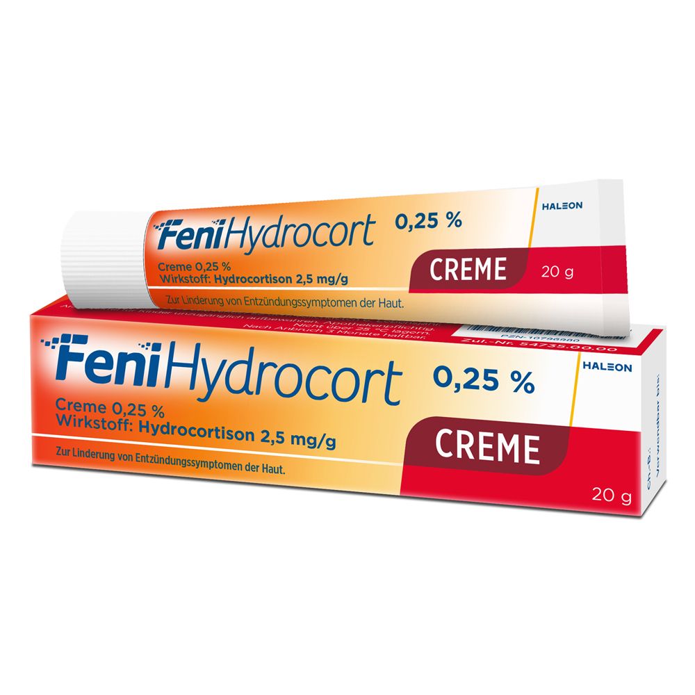 FeniHydrocort Creme 0,25 %, Hydrocortison 2,5 mg/g, wirksam bei Hautentzündungen