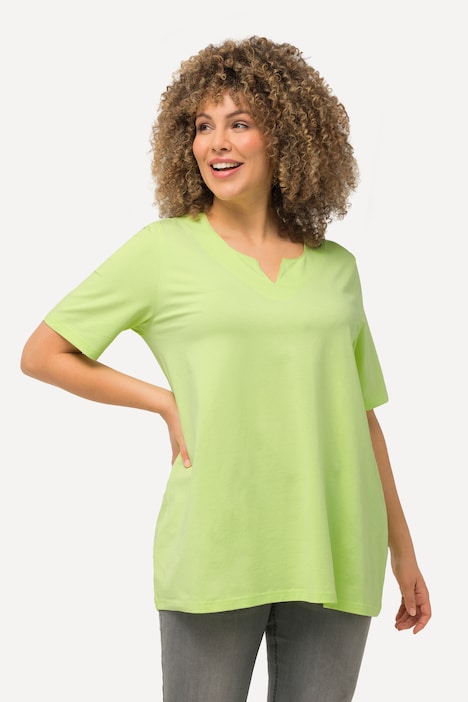 T-Shirt, A-Linie, Tunika-Ausschnitt, Halbarm