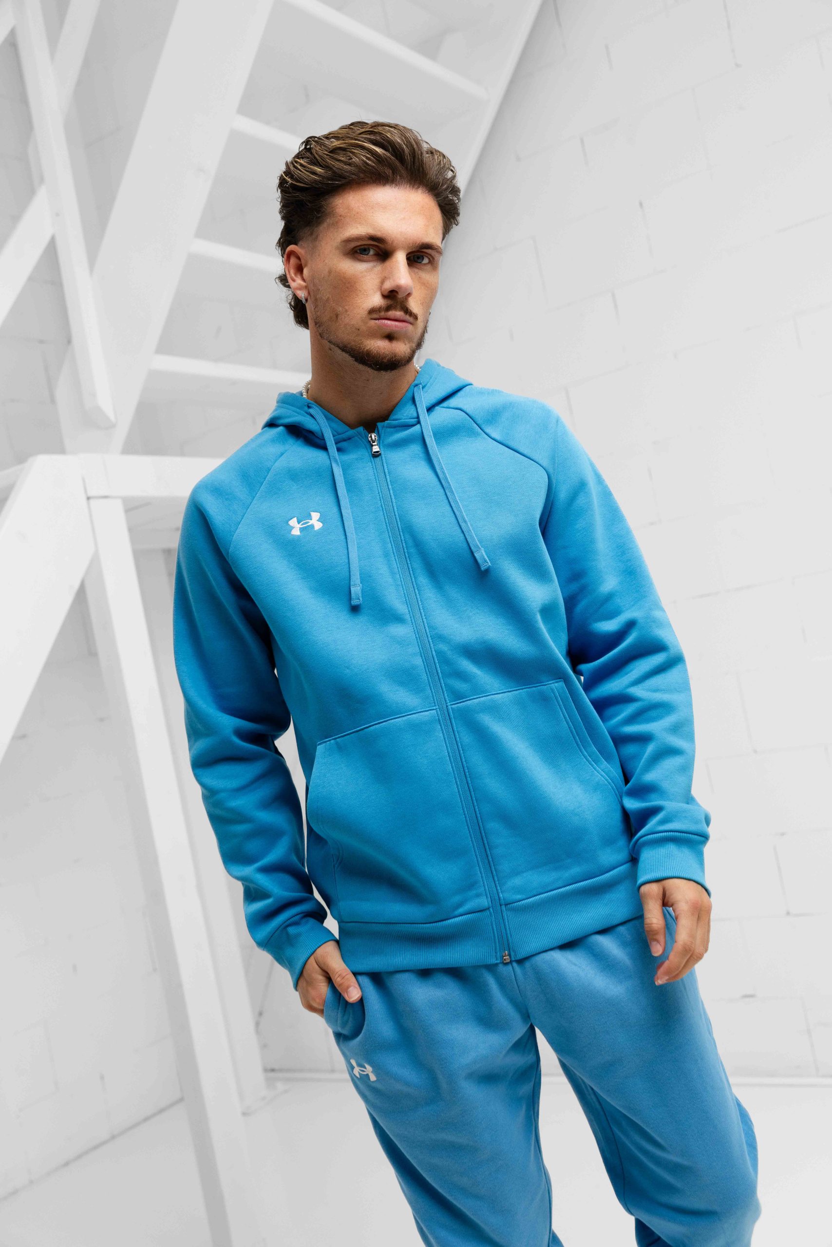 Under Armour Rival Fleece Full-Zip Trainingspak Heren Blauw