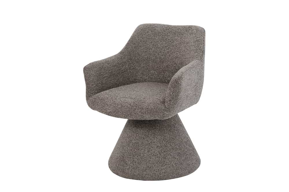 Drehbarer Stuhl AMBIENTO braun Strukturstoff 180° mit Auto-Return Polsterstuhl