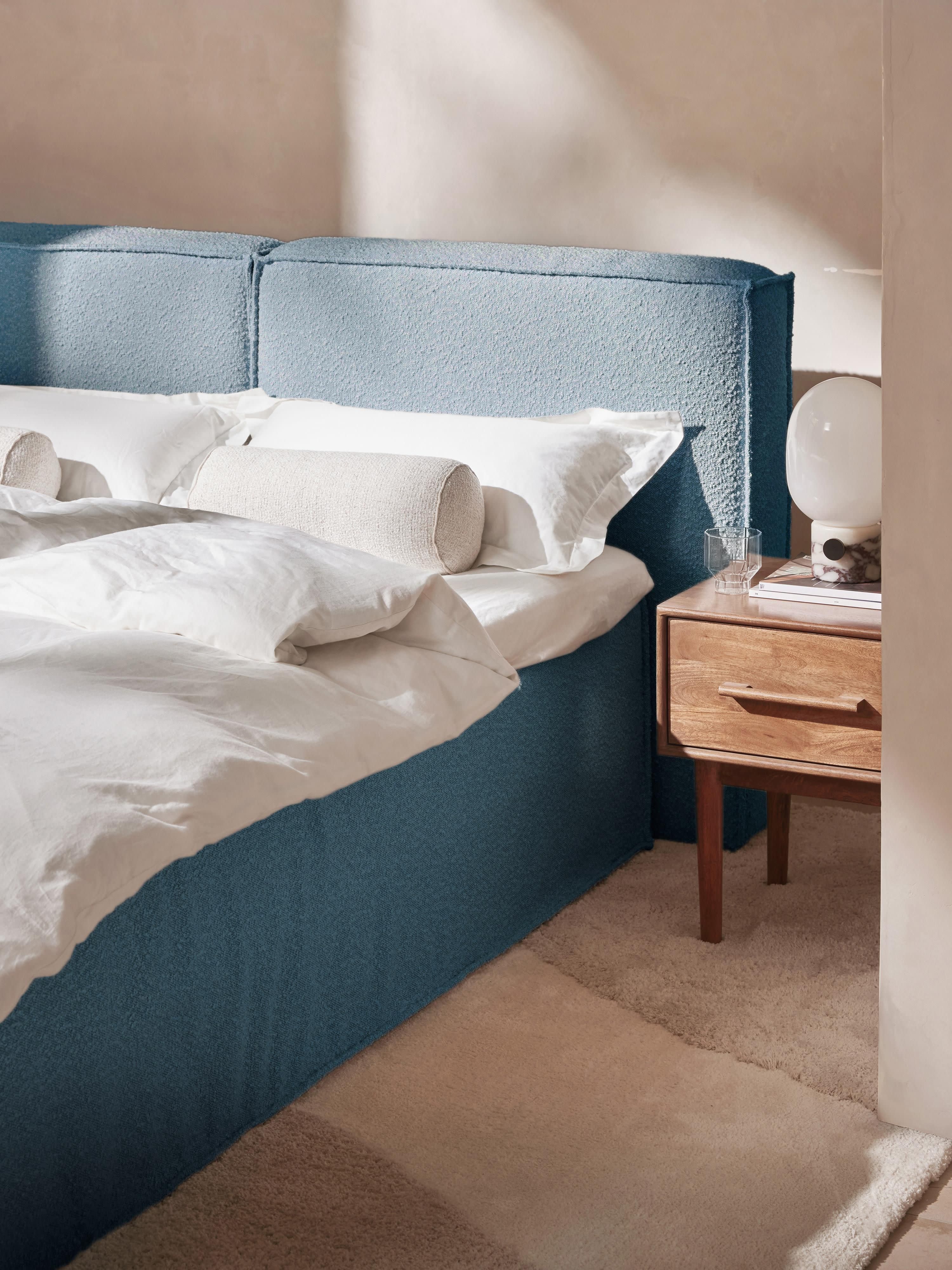 Bouclé boxspring bed Lennon