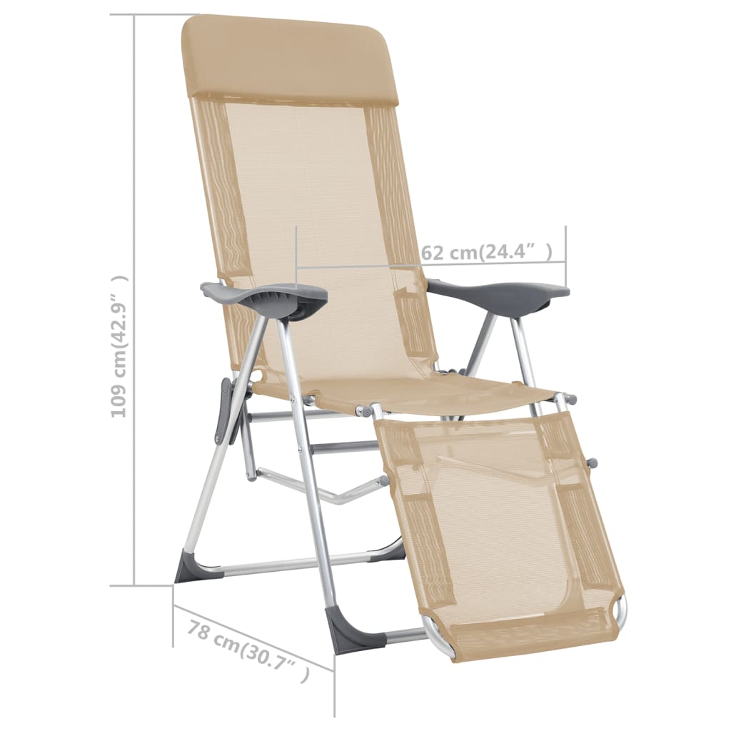 Cadeira de jardim Vidaxl cor creme
