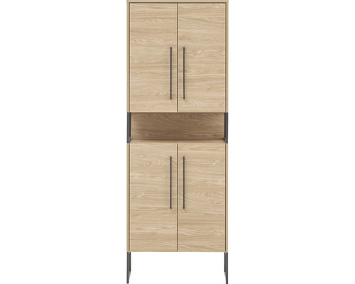 Hoge kast Limone van Möbelpartner, afmetingen (B x H x D): 65,2 x 183,4 x 33,1 cm, frontkleur: licht eiken