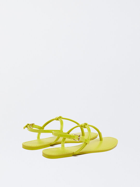 Plana Sandalia Com Nude - Amarillo