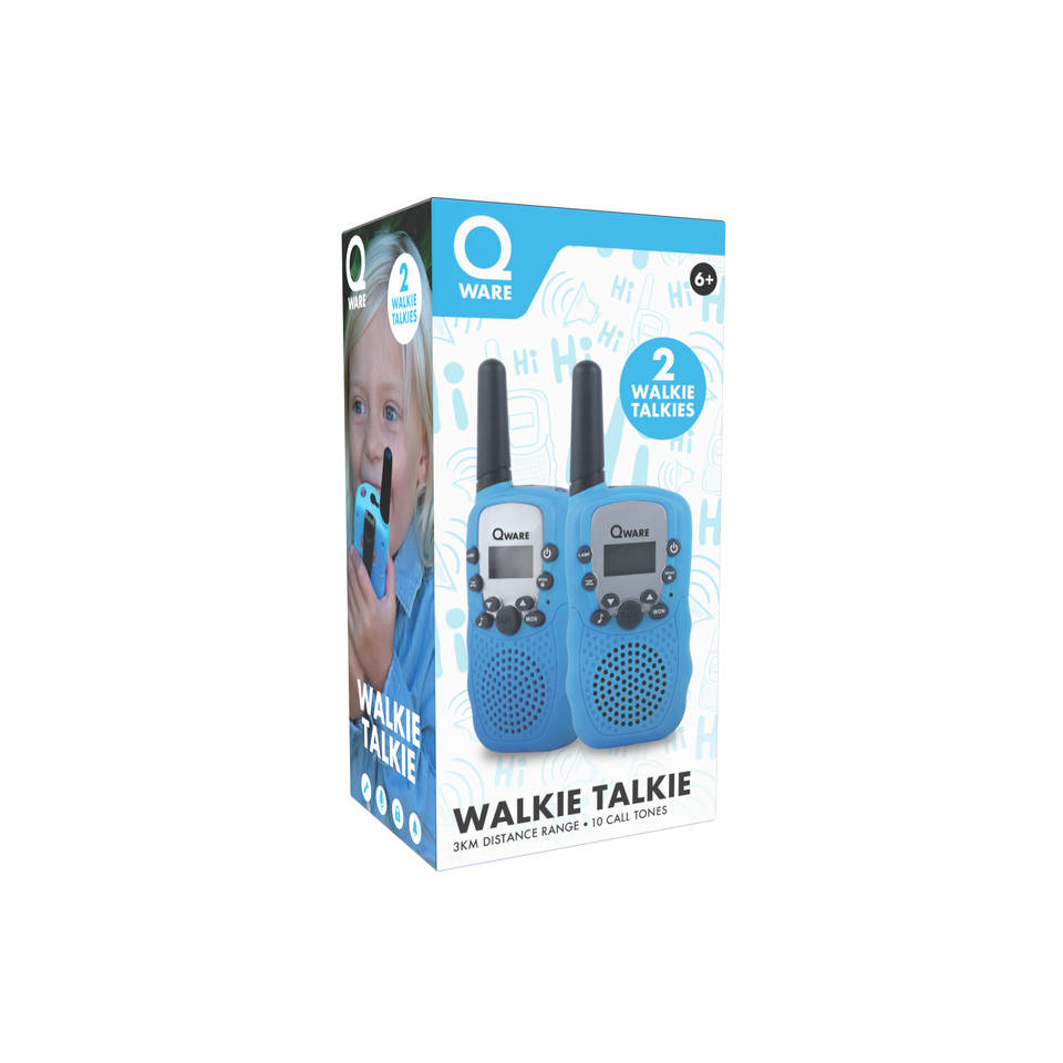 Qware walkie talkie set - blauw