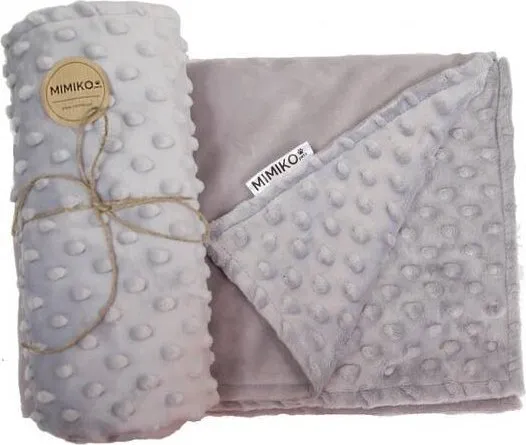 Mimikoko MIMIKO Pets Kocyk Minky-Dot 100x75cm szary