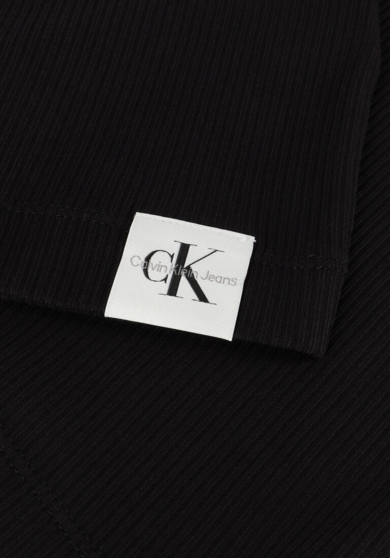 CALVIN KLEIN zwarte calvin klein top seaming rib slim tee