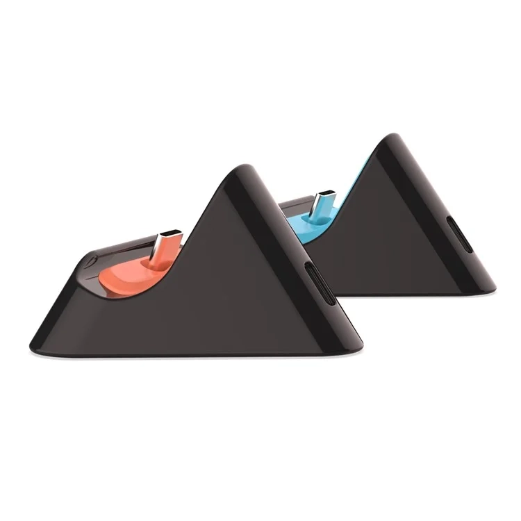 Dockingstation Ladegerät Kompatibel für Nintendo Switch 2 / OLED / Switch / Charging Dock / Dreieck-Ständer mit USB-C Anschluss - Orange / Schwarz