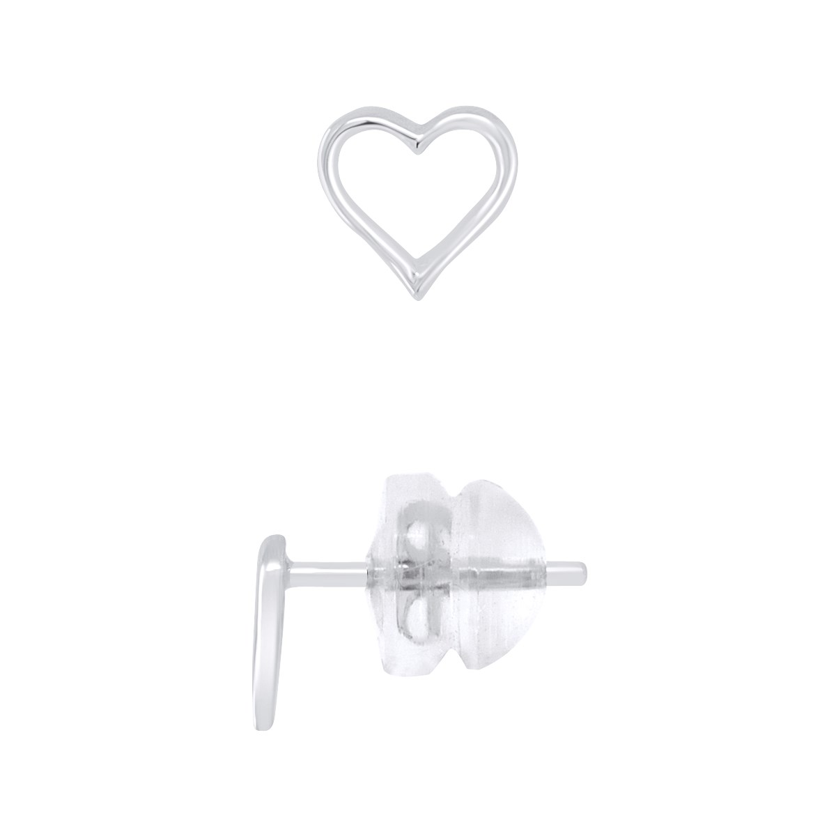 Boucles d'Oreilles COEUR AJOURÉ - Or Blanc