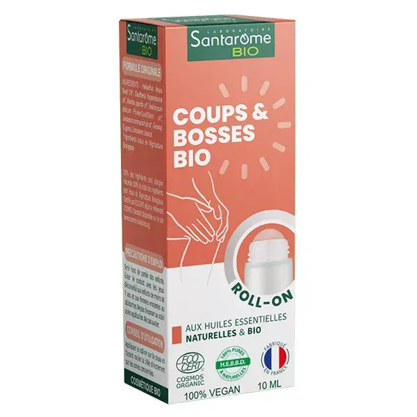 Roll-on orgânico Santarome para hematomas e contusões com óleos essenciais, 10 ml