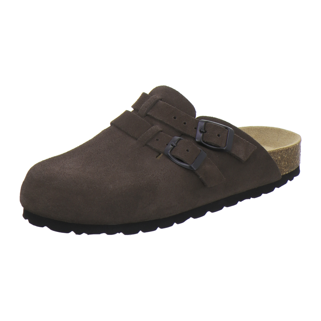 modischer Clogs Damen Leder espresso Velour