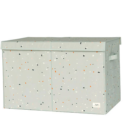 3 Sprouts Opbevaringskasse m. L?g- 63x38x39 cm - Terrazzo/ Grøn