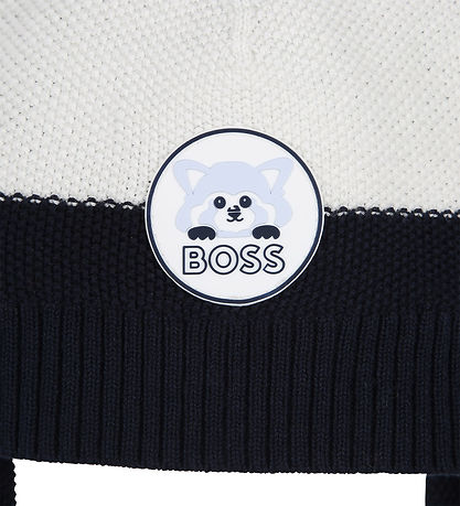 BOSS Hue m. Fleece - Strik - Navy/Hvid/Lyseblå