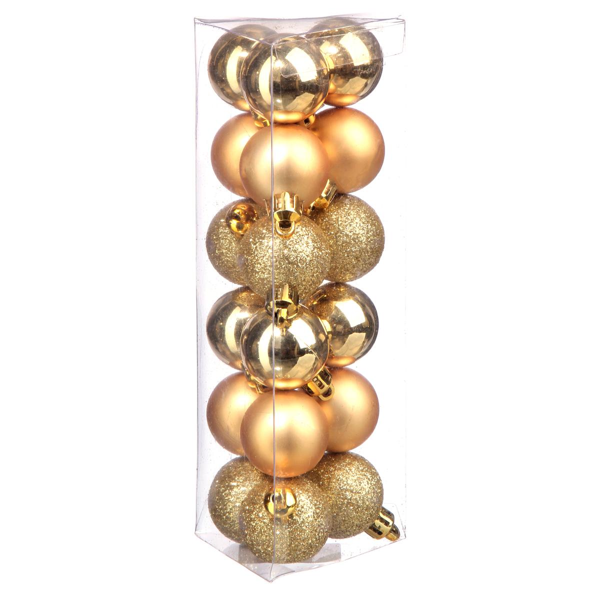 BOULE DE NOEL 30MM X18 PIECES OR