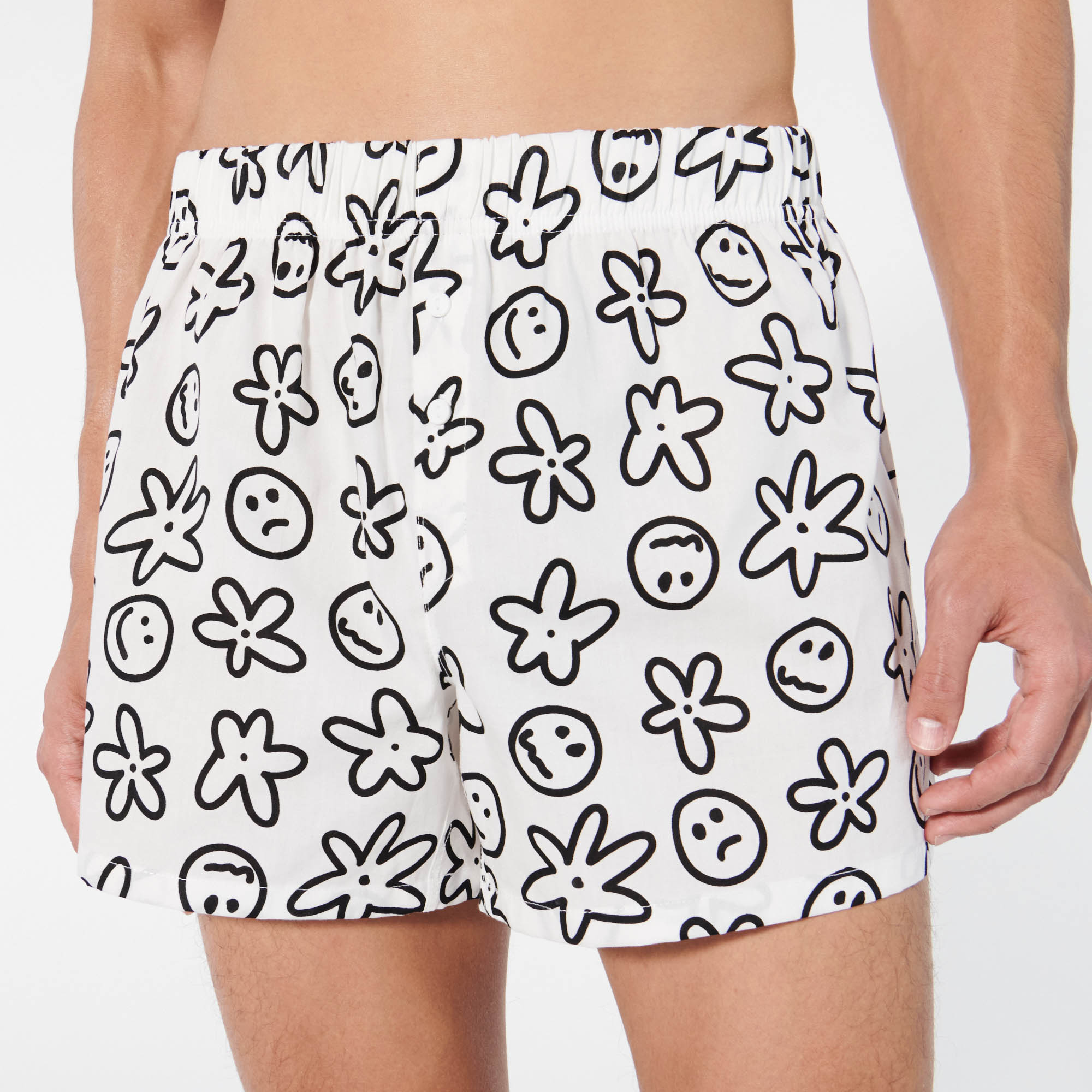 Caleçon à motifs smiley en coton