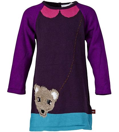 LEGO? Wear Strikkjole - Aubergine m. Bj?rn