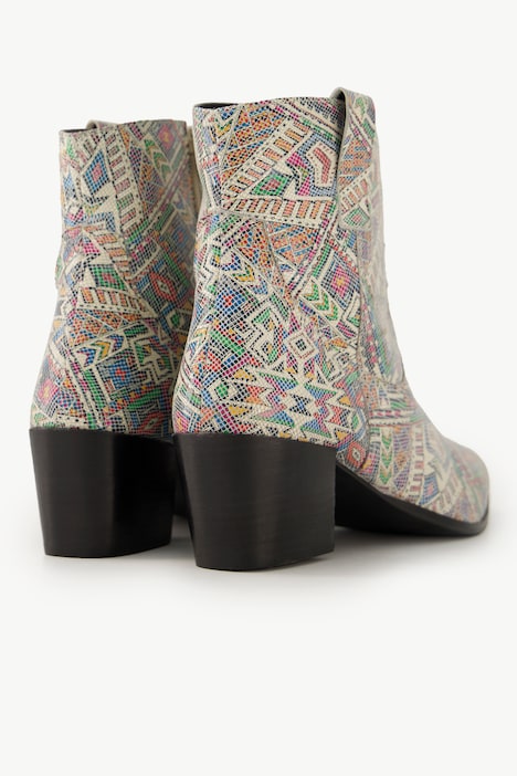 Leder-Stiefeletten, Schlangenlederoptik, Weite H