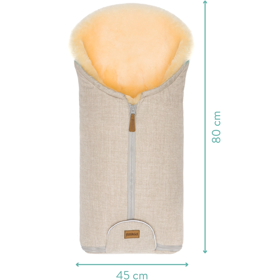 fillikid Winterfußsack Pamir für Babyschale Echtfell Sand Melange