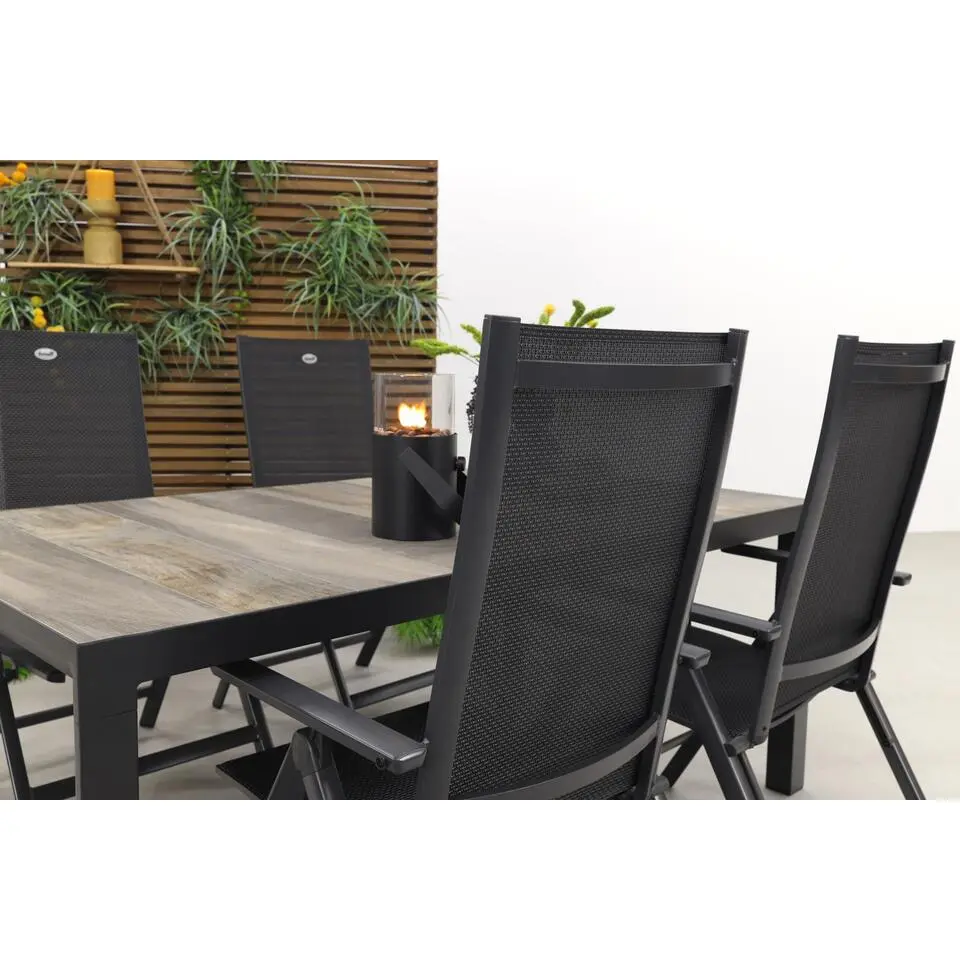 Hartman Napoli/Kings tuinset antraciet - 180x100 cm