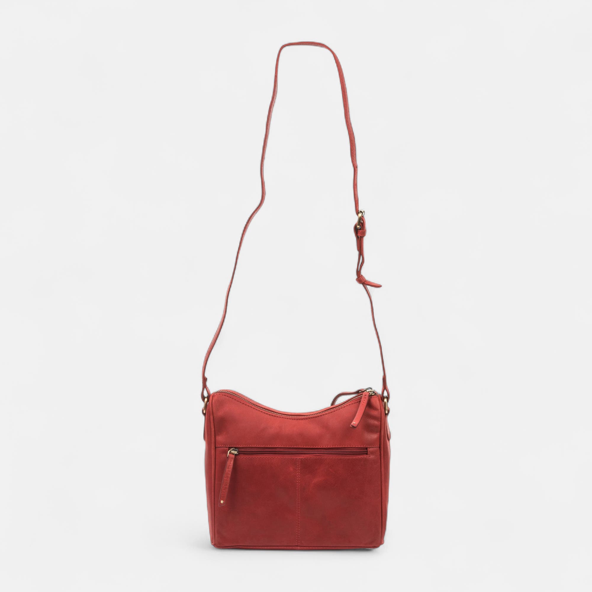 Sac bandoulière en cuir rouge