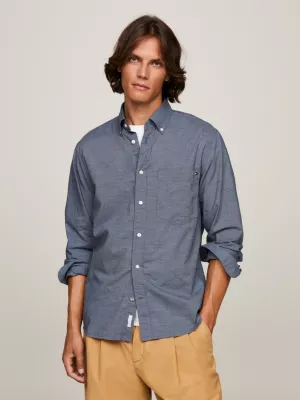 Camisa de corte regular com estampa pied-de-poule