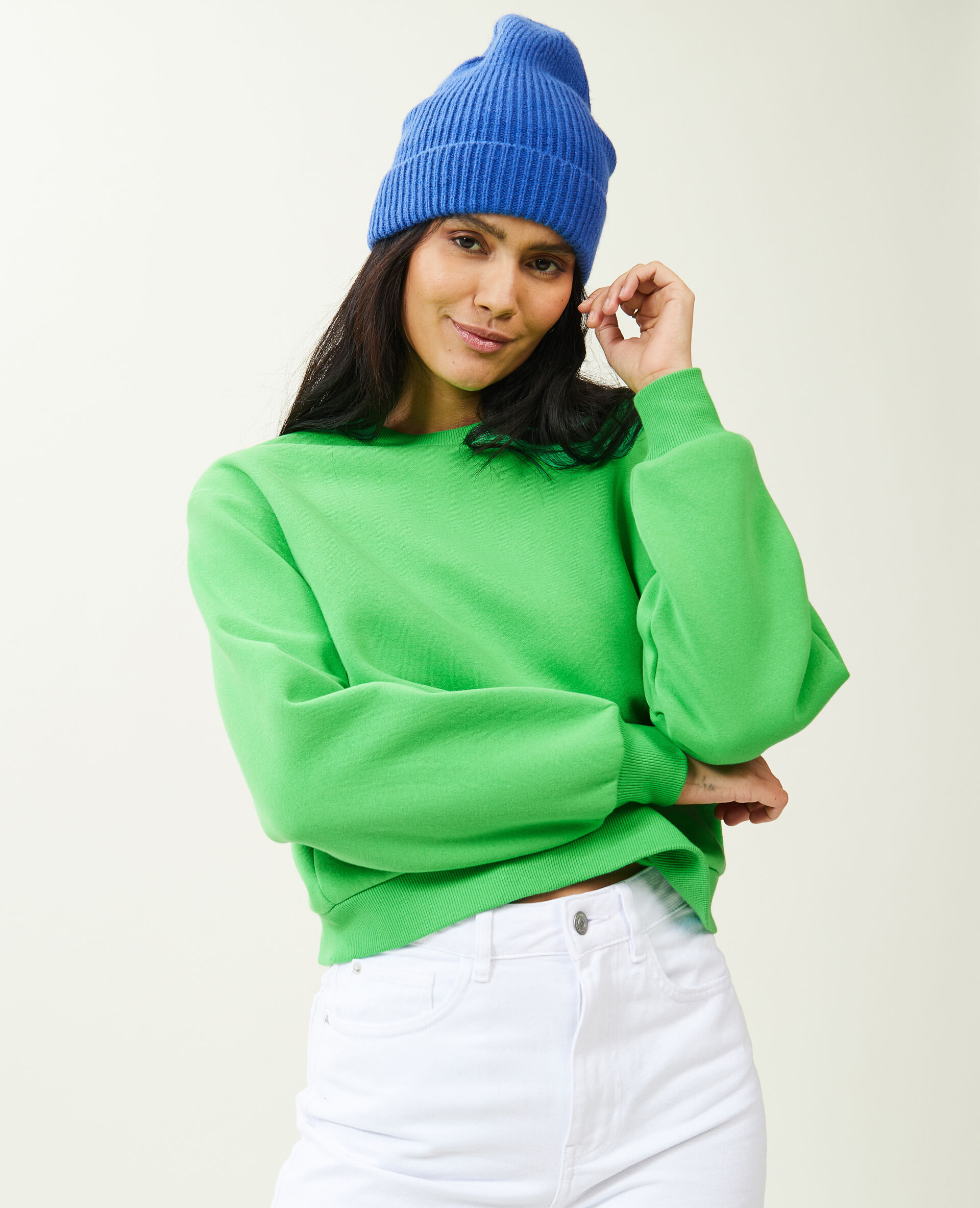 Sweat court col rond - Vert