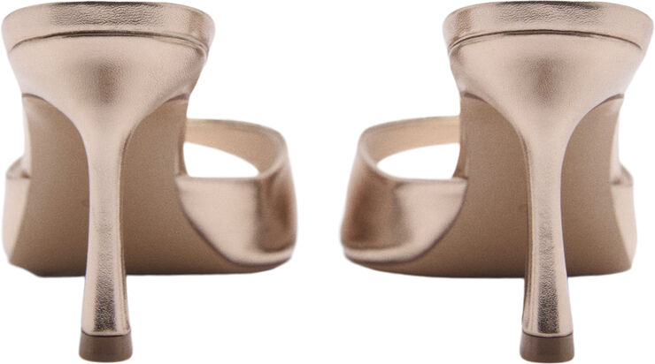 MANGO Heel non-structured sandals Gold