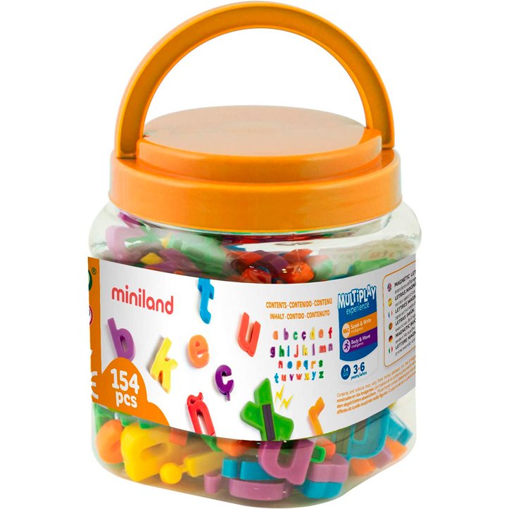 Jeu miniland lettres minuscules magnétiques pot de 160 pièces